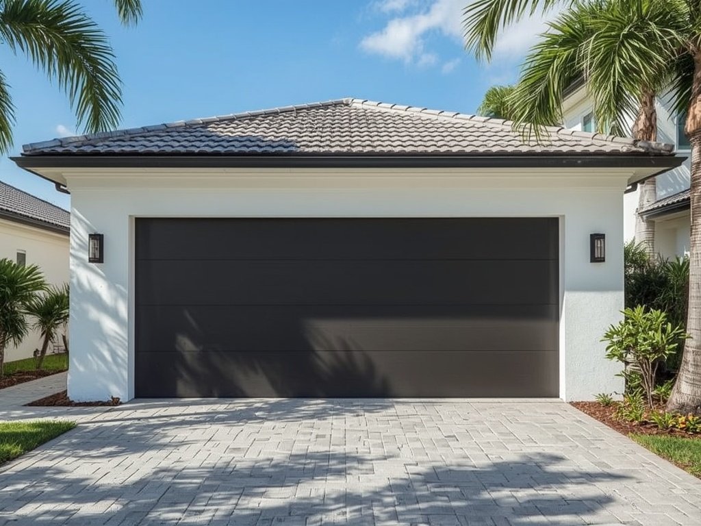 Dark contemporary garage door install